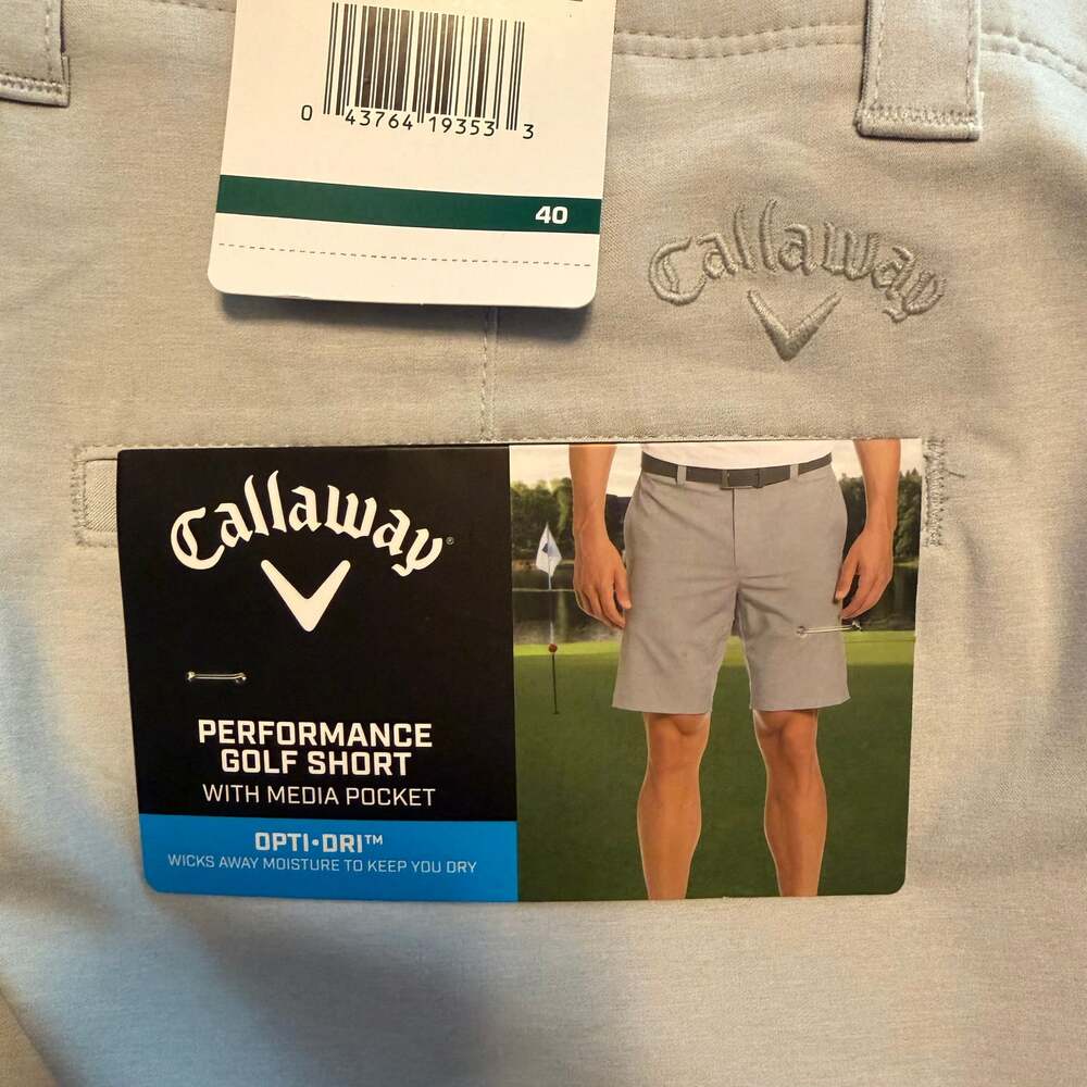 NWT Callaway Men's Opti-Dri Media Pocket Performance Golf Short size 40 - Picture 6 of 8